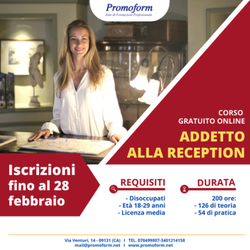 🔎 Promoform organizza un corso come receptionist.