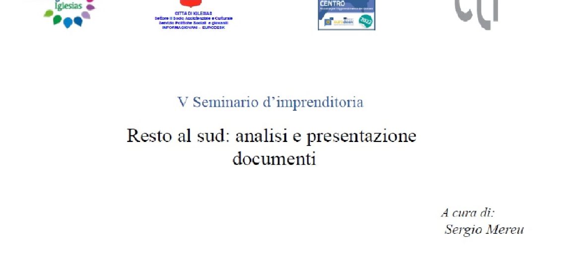 “RESTO AL SUD: analisi e presentazione documenti”