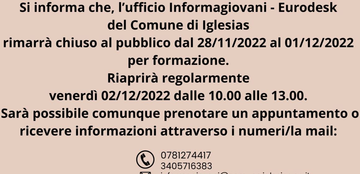 Immagine Informagiovani Eurodesk del Comune di Iglesias